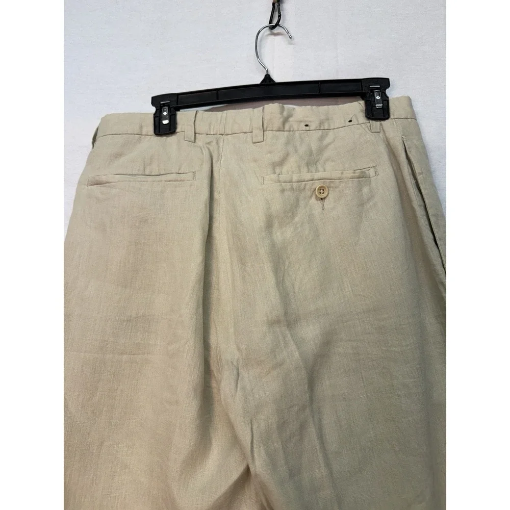 Banana Republic Men's Beige 100 %Linen Gavin Fit Chino Dress Pants 33x32